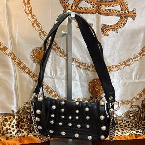 Zara Black Studded Shoulder Bag
